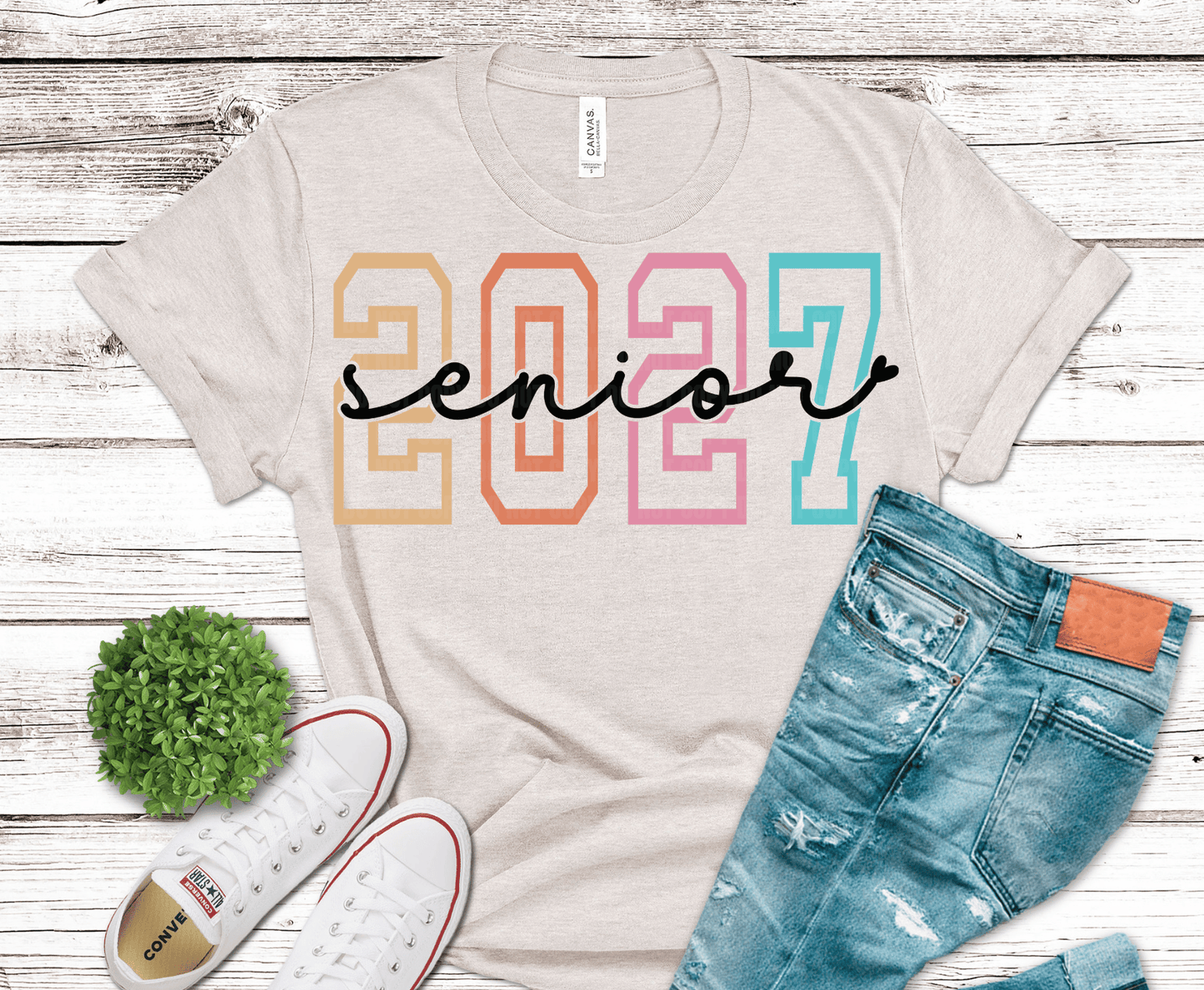 2027 Glitter Numbers DTF transfer, ready to press heat transfer for senior shirts
