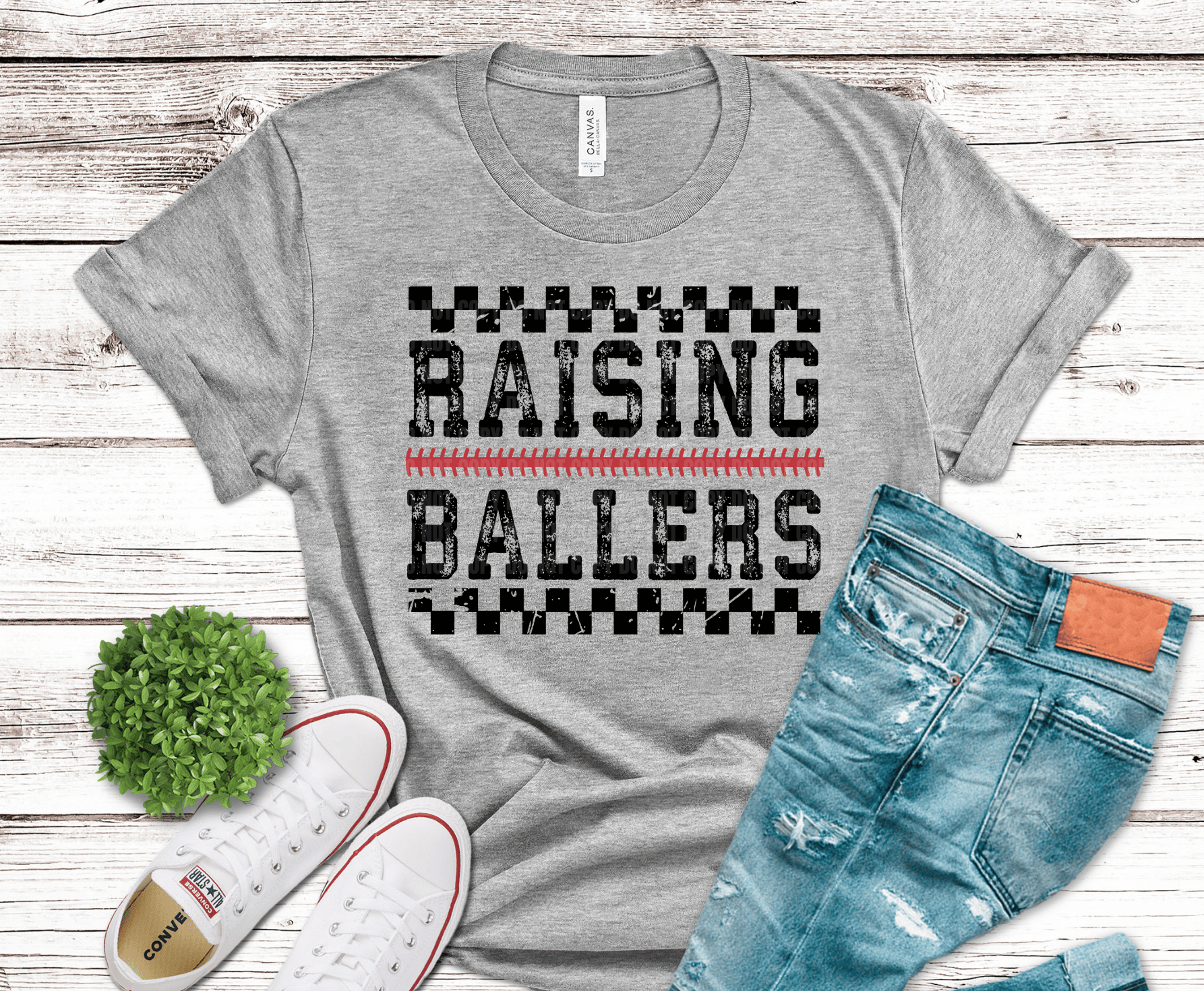 Raising Ballers DTF transfer, ready to press heat transfer for baseball shirts