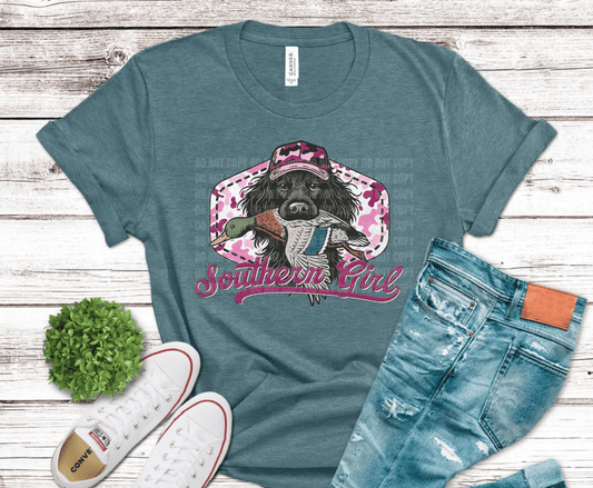 Southern Girl Dog DTF transfer, ready to press heat transfer for southern shirts
