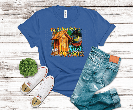 Find Your Peace in the Great Outdoors DTF transfer, ready to press heat transfer for camping shirts
