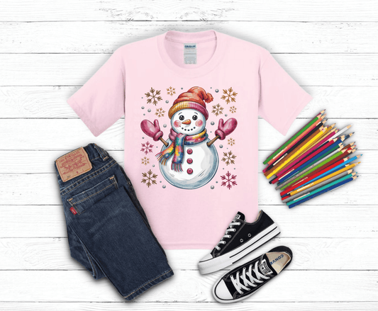 Christmas Snowman DTF transfer, ready to press heat transfer for holiday shirts