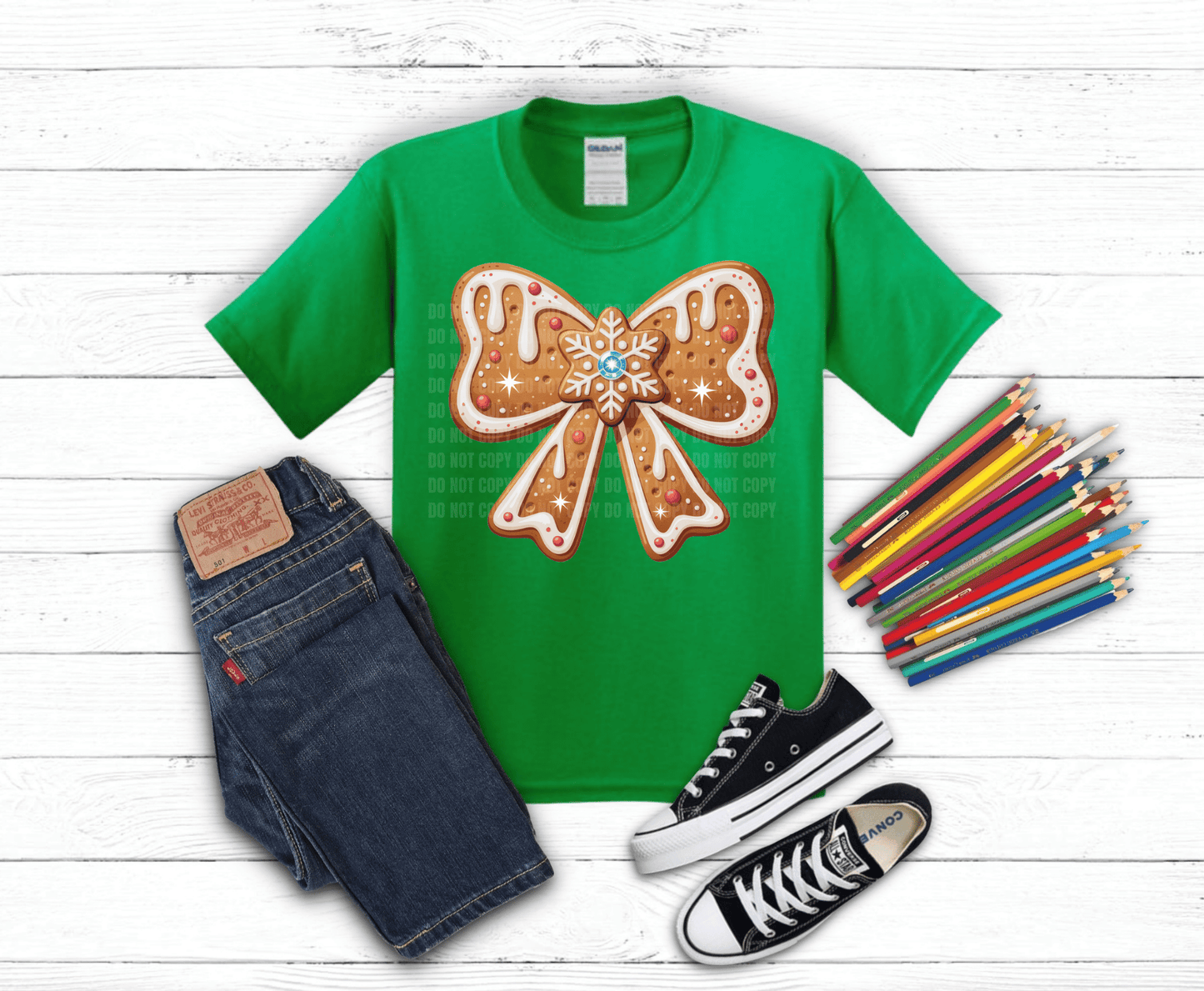 Christmas Bow DTF transfer, ready to press heat transfer for holiday shirts