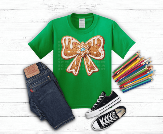 Christmas Bow DTF transfer, ready to press heat transfer for holiday shirts