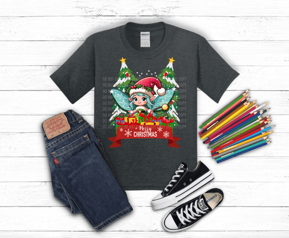 Merry Christmas DTF transfer, ready to press heat transfer for holiday shirts