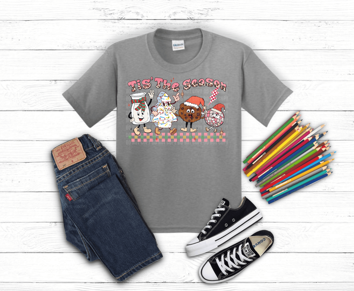 T-Rex Skeleton Christmas DTF transfer, ready to press heat transfer for holiday shirts