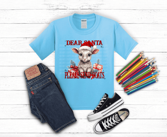 Dear Santa I Can Explain sheep DTF transfer, ready to press heat transfer for holiday shirts