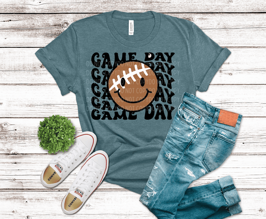 Game Day Smiley Football | DTF