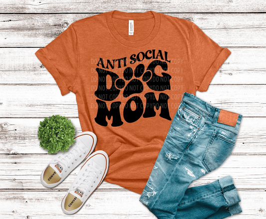 Anti-social Dog Mom Wavy | DTF