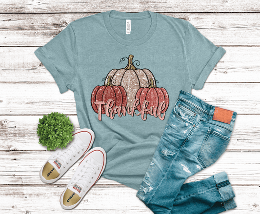 Thankful Glittery Pumpkins | DTF