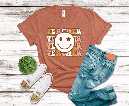 Teacher Smiley Face | DTF