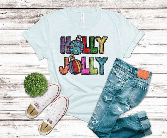 Holly Jolly Faux Glitter | DTF - Griffin Expressions