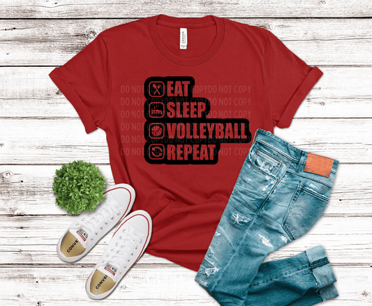 Eat Sleep Volleyball Repeat | DTF