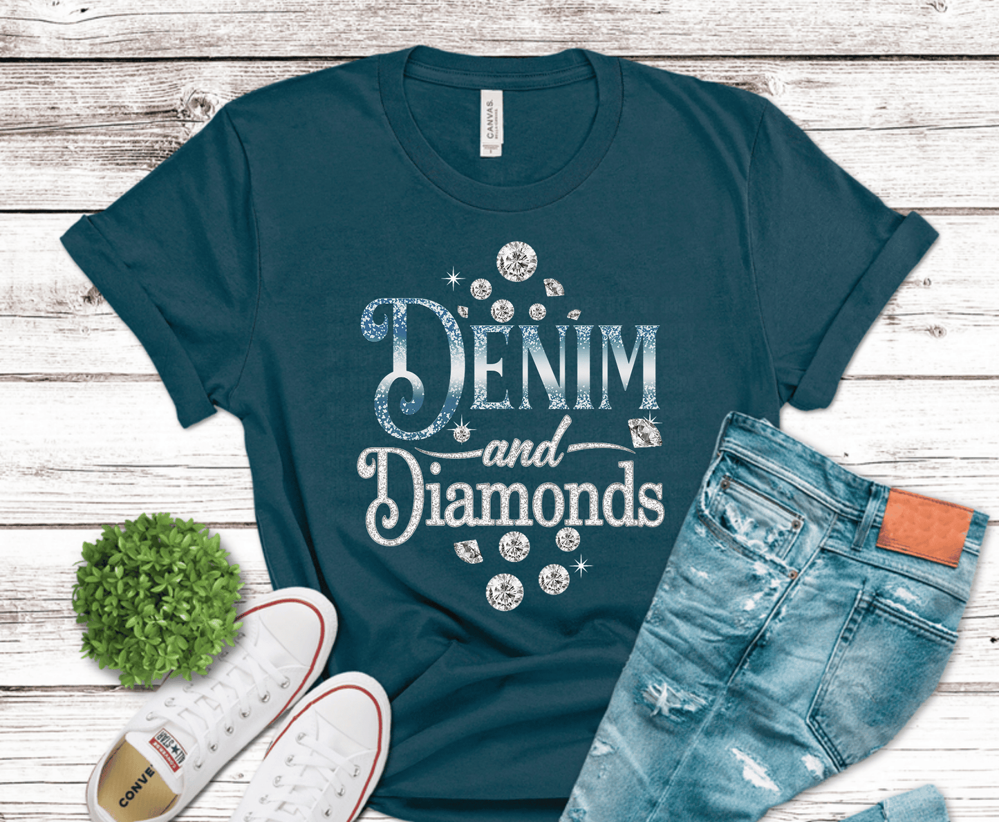 Denim and Diamonds | Premade DTF Transfer Gang Sheet For Graphic Tees