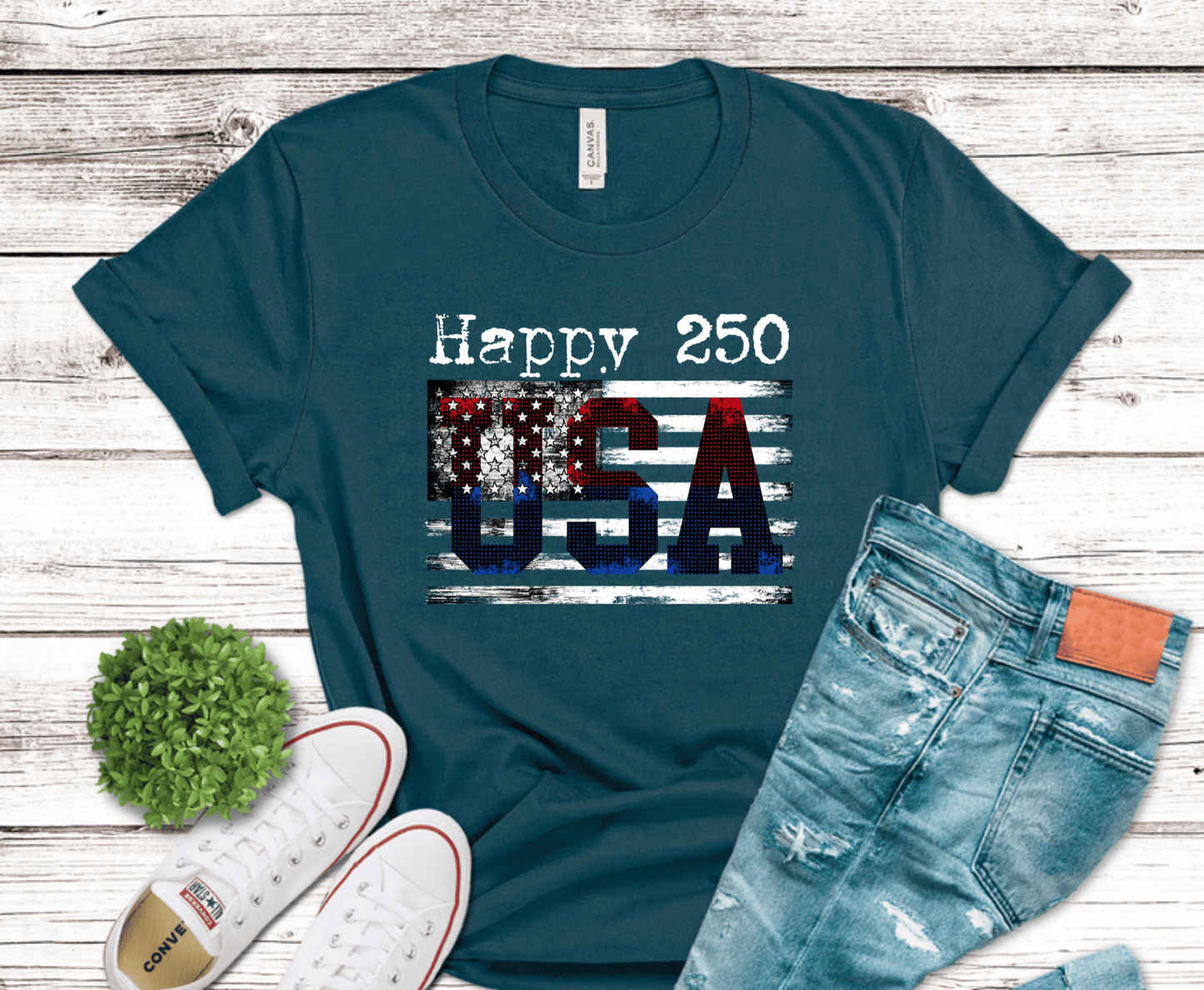 Happy 250 USA | Premade DTF Transfer Gang Sheet For Graphic Tees