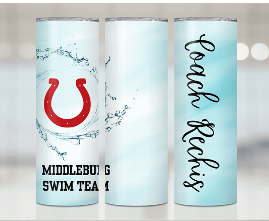 MHS Swim | 20oz Sublimation | Straight Skinny | w/ Straw