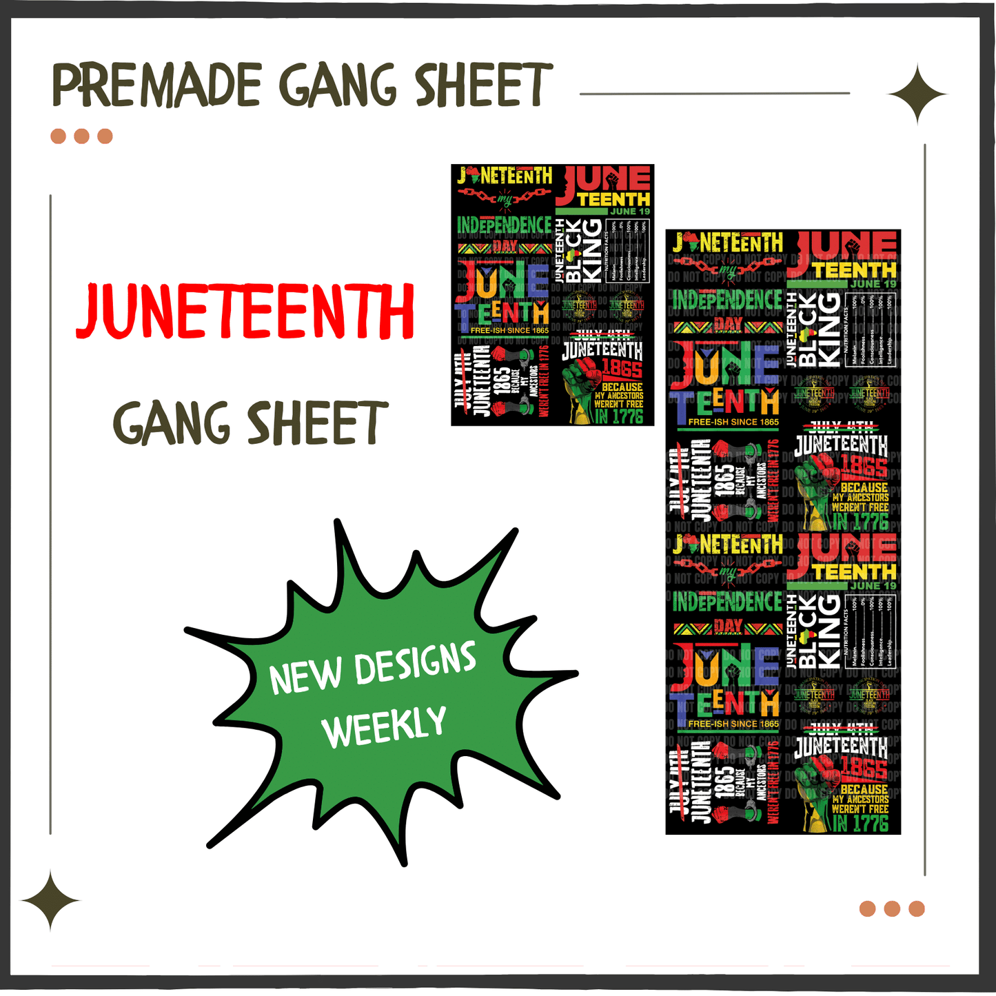 Premade Gang Sheet | Juneteenth