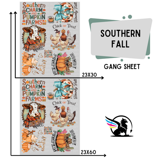 Premade DTF Transfer Gang Sheet For Graphic Tees | Southern Fall