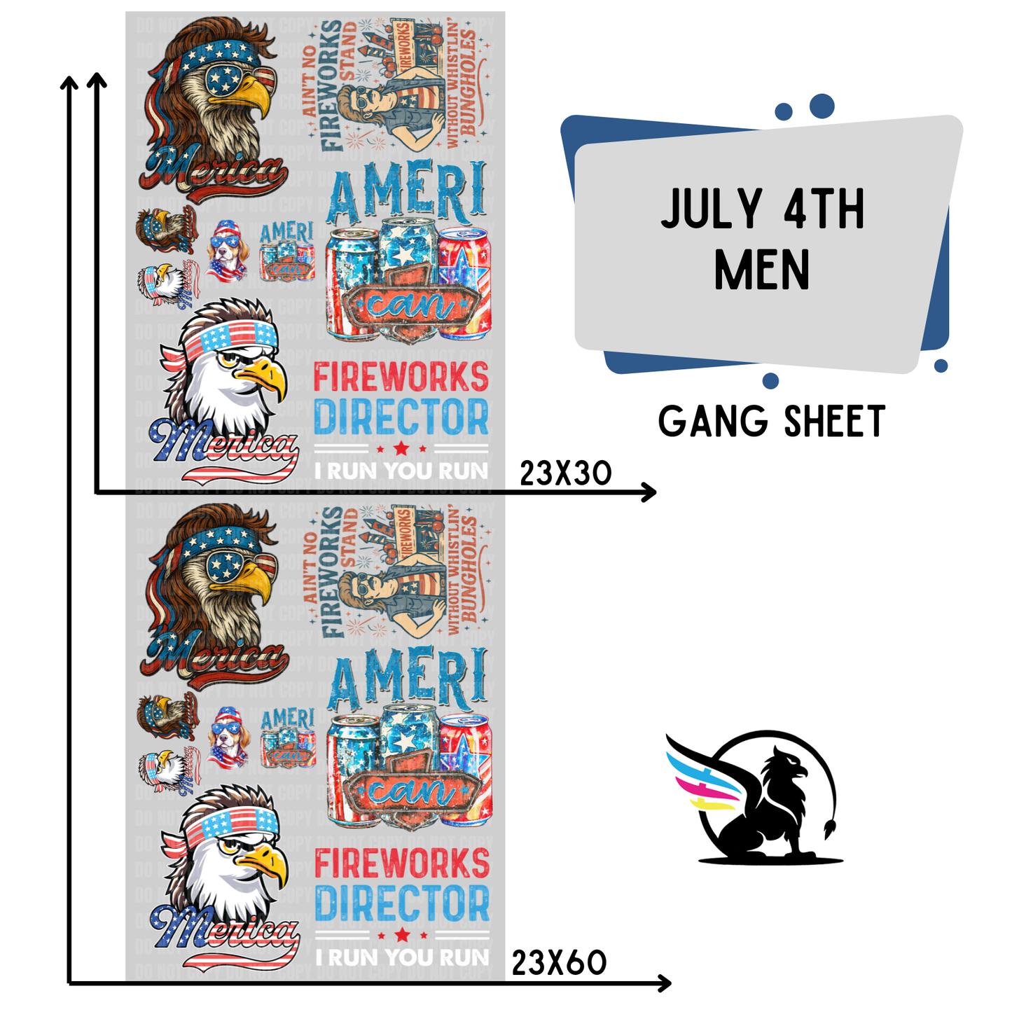 July 4th Men | Premade DTF Transfer Gang Sheet For Graphic Tees