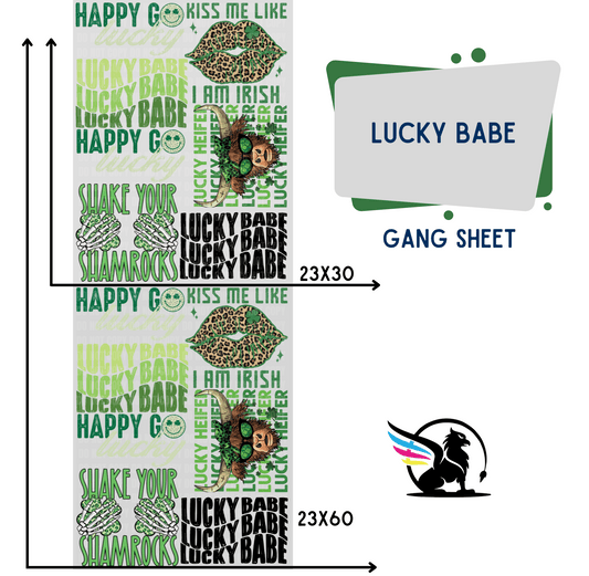 Premade DTF Transfer Gang Sheet For Graphic Tees | Lucky Babe