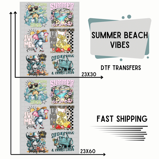 Summer Beach Vibes | Premade DTF Transfer Gang Sheet For Graphic Tees