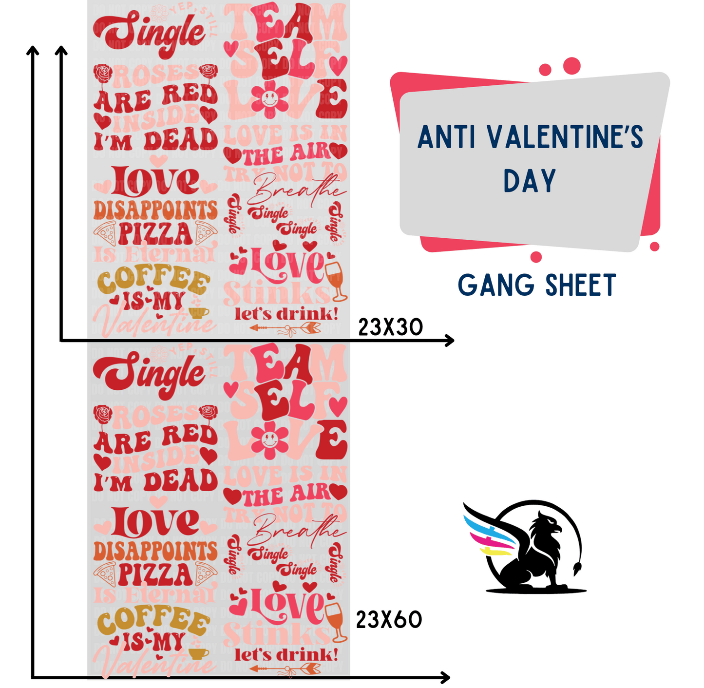 Premade Gang Sheet | Anti Valentine's Day