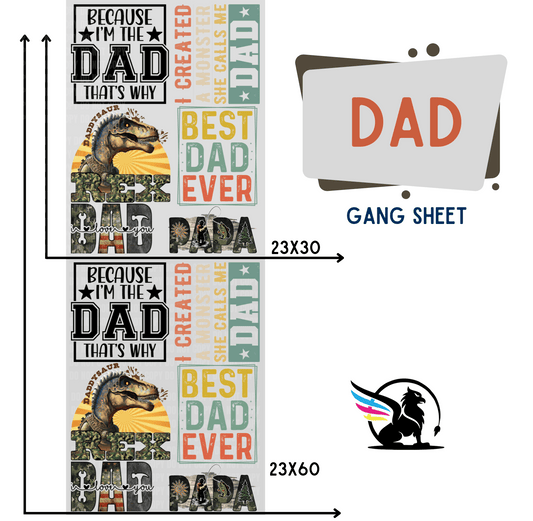 Premade DTF Transfer Gang Sheet For Graphic Tees| Dad
