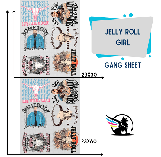 Premade Gang Sheet | Jelly Roll Girl