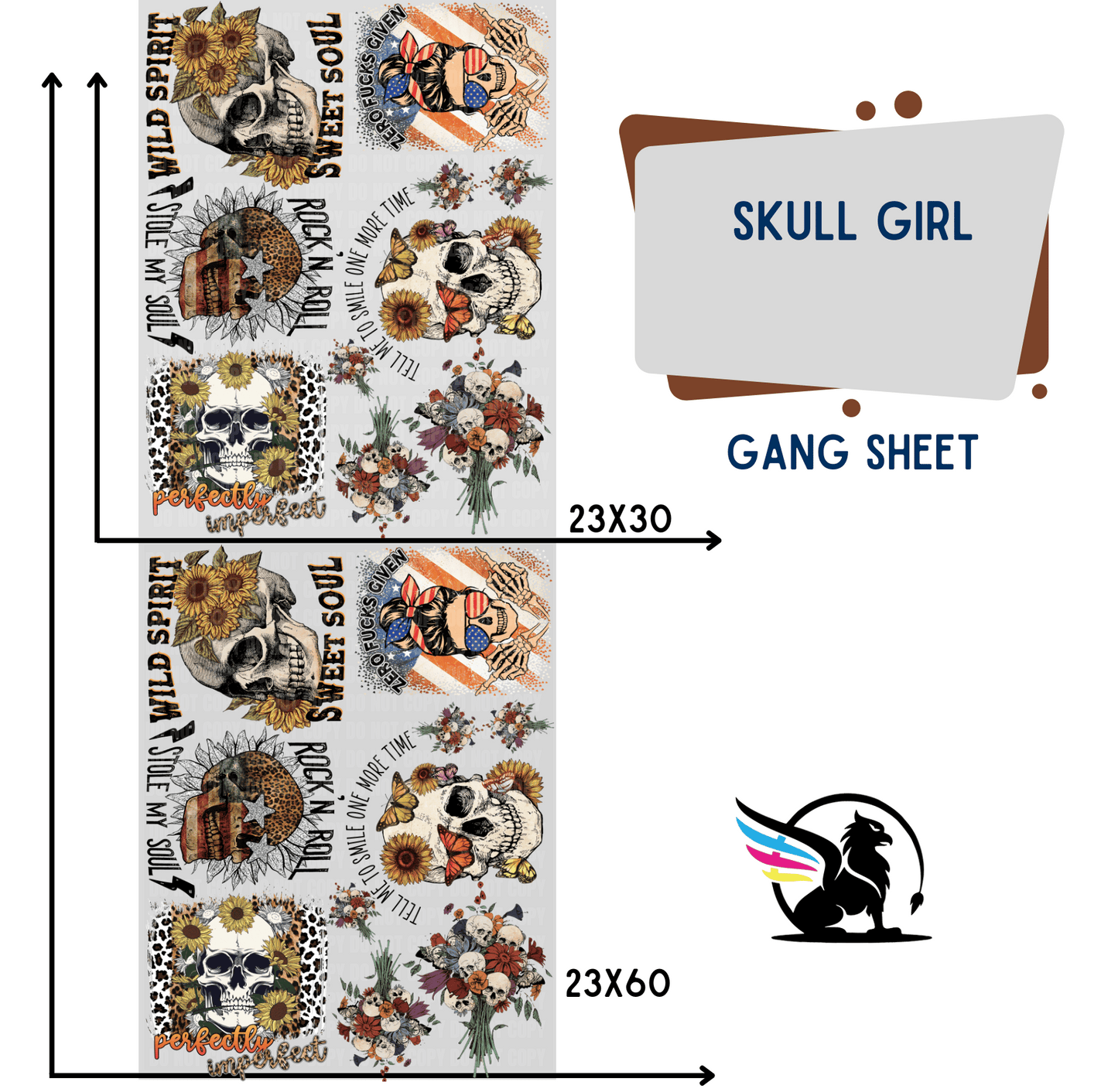 Premade Gang Sheet | Skull Girl