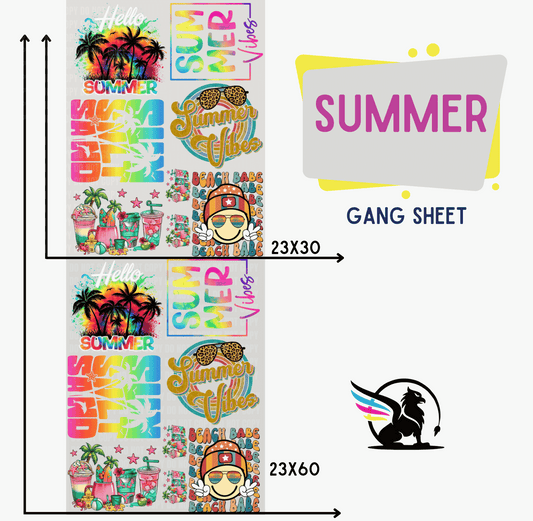 Premade DTF Transfer Gang Sheet For Graphic Tees | Summer