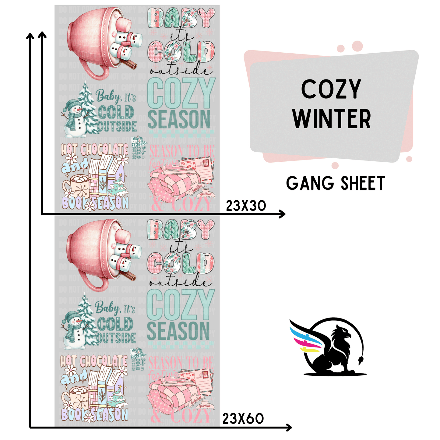 Premade DTF Transfer Gang Sheet For Graphic Tees | Cozy Winter