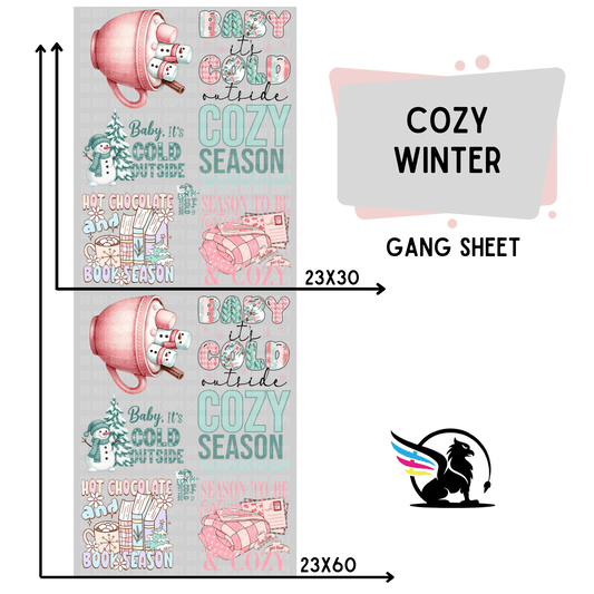 Premade DTF Transfer Gang Sheet For Graphic Tees | Cozy Winter