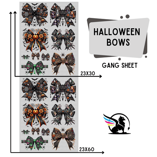 Premade DTF Transfer Gang Sheet For Graphic Tees | Halloween Bows