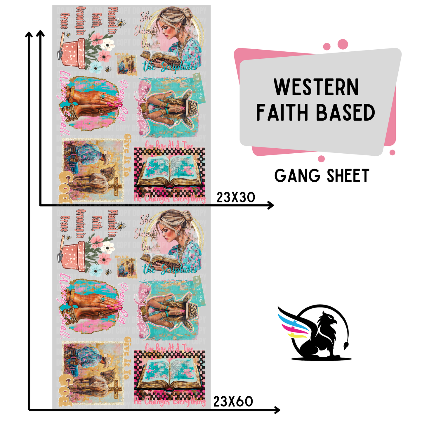 Western Faith Based | Premade DTF Transfer Gang Sheet For Graphic Tees