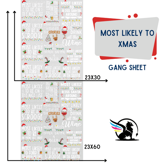 Premade DTF Transfer Gang Sheet For Graphic Tees| Most Likely To