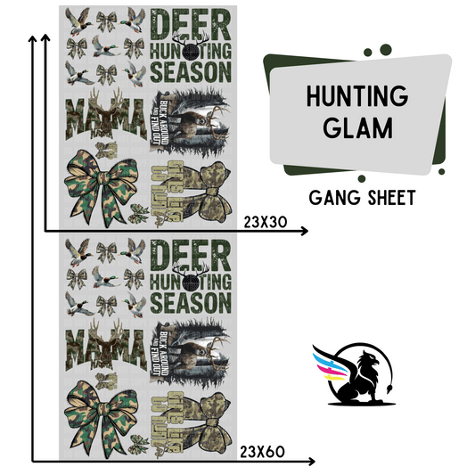 Premade DTF Transfer Gang Sheet For Graphic Tees | Hunting Glam