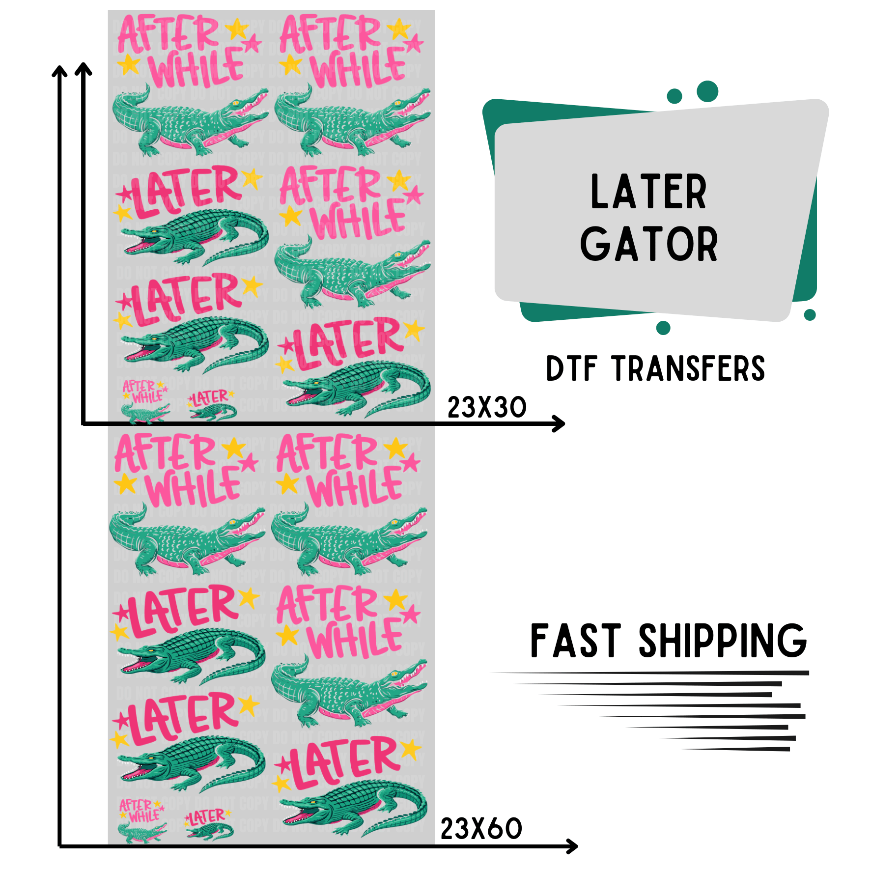 Premade DTF Transfer Gang Sheet For Graphic Tees | Later Gator ...