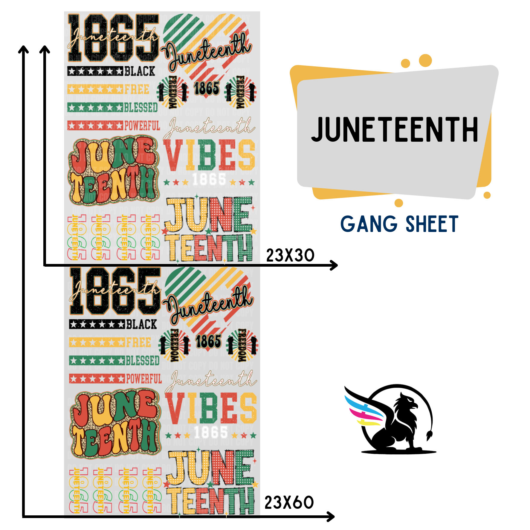 Juneteenth | Premade DTF Transfer Gang Sheet For Graphic Tees - Griffin Expressions