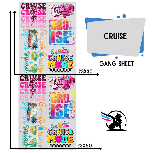 Premade DTF Transfer Gang Sheet For Graphic Tees | Cruise