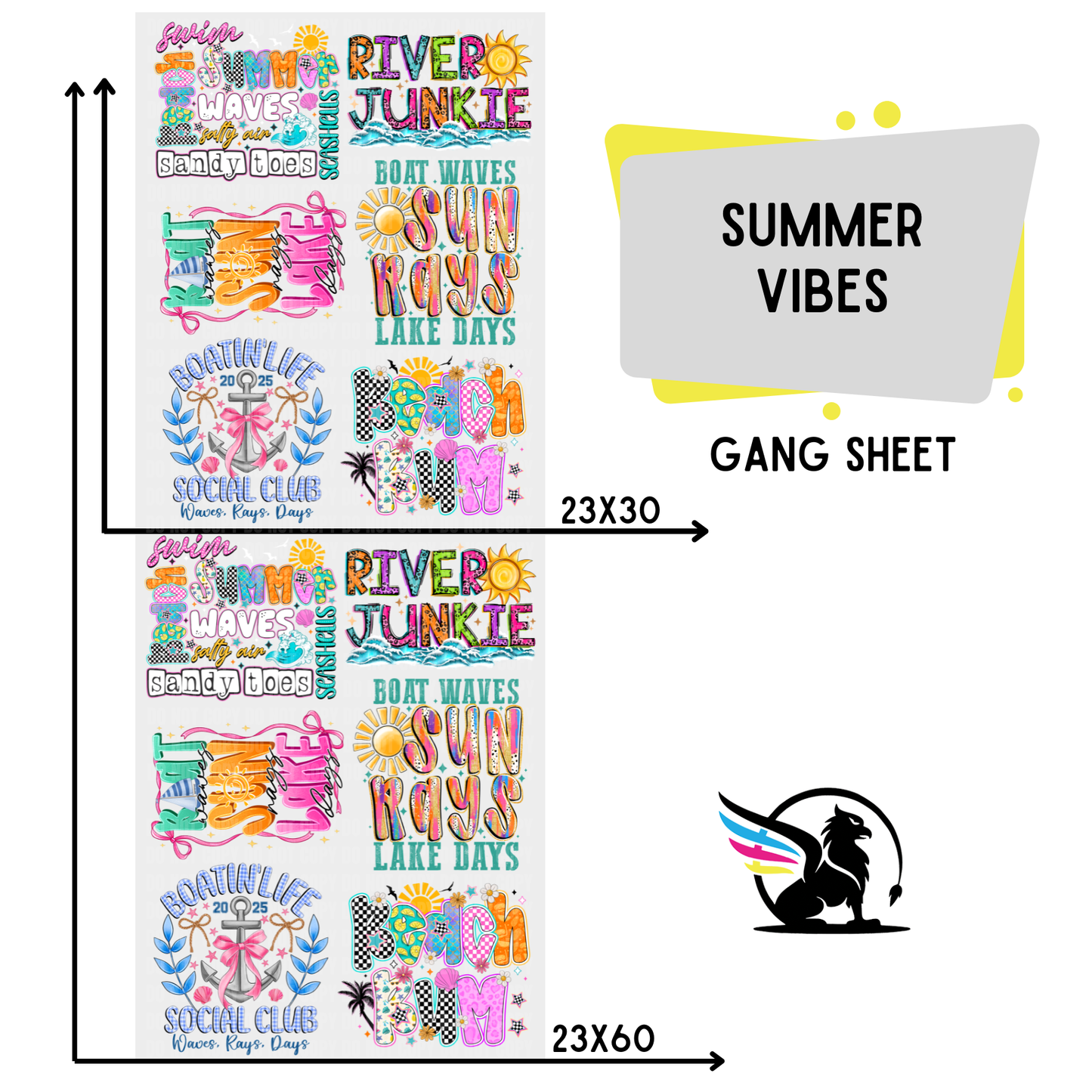 Summer VIbes | Premade DTF Transfer Gang Sheet For Graphic Tees