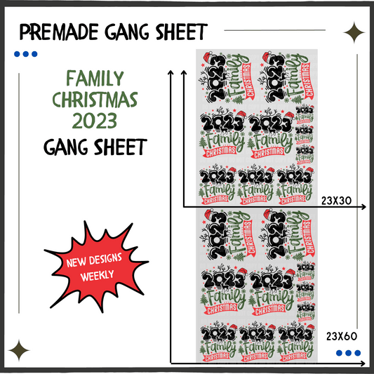 Premade Gang Sheet | Family Christmas 2023
