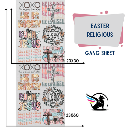 Premade DTF Transfer Gang Sheet For Graphic Tees | Easter Religious