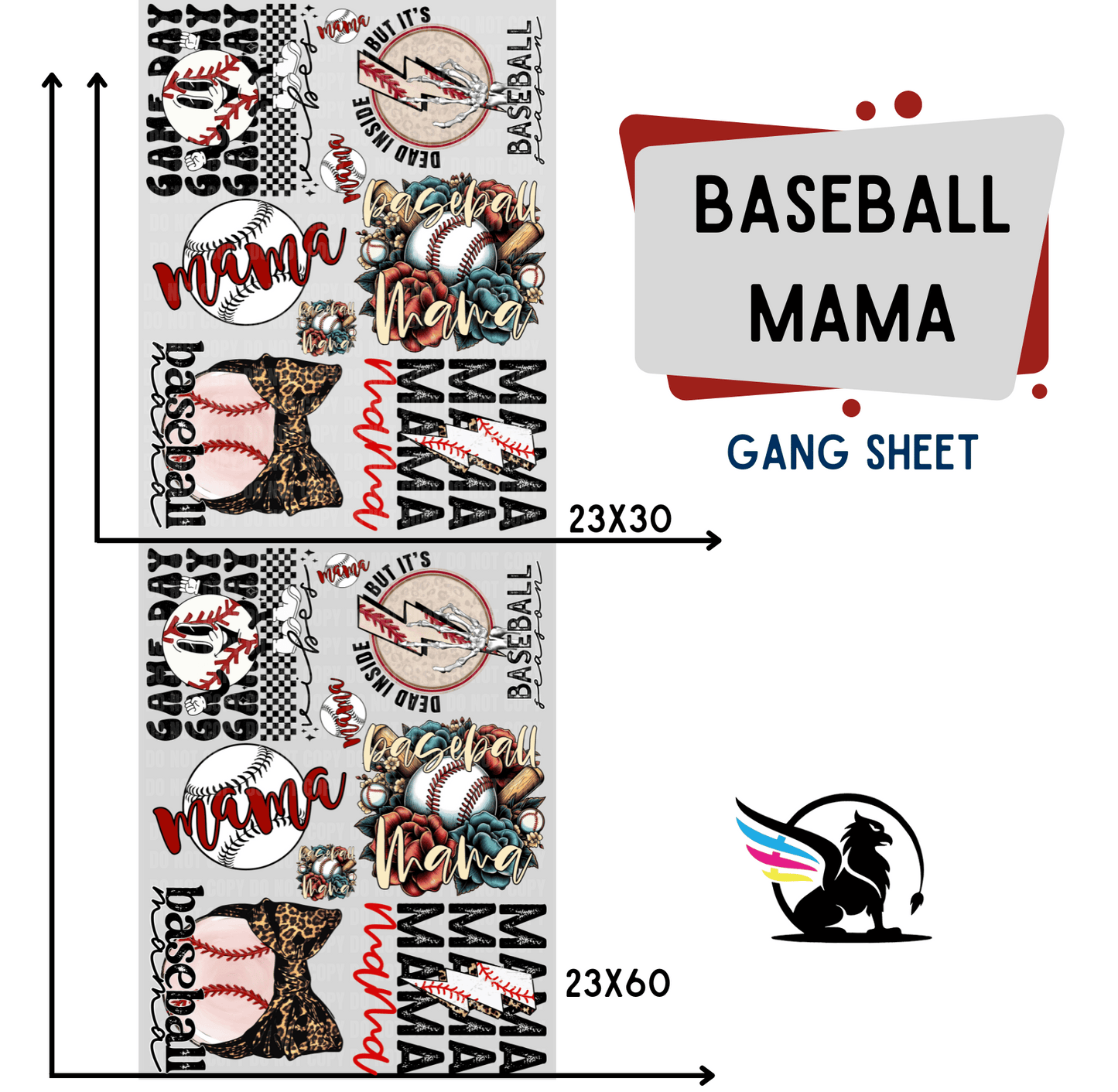 Premade Gang Sheet | Baseball Mama