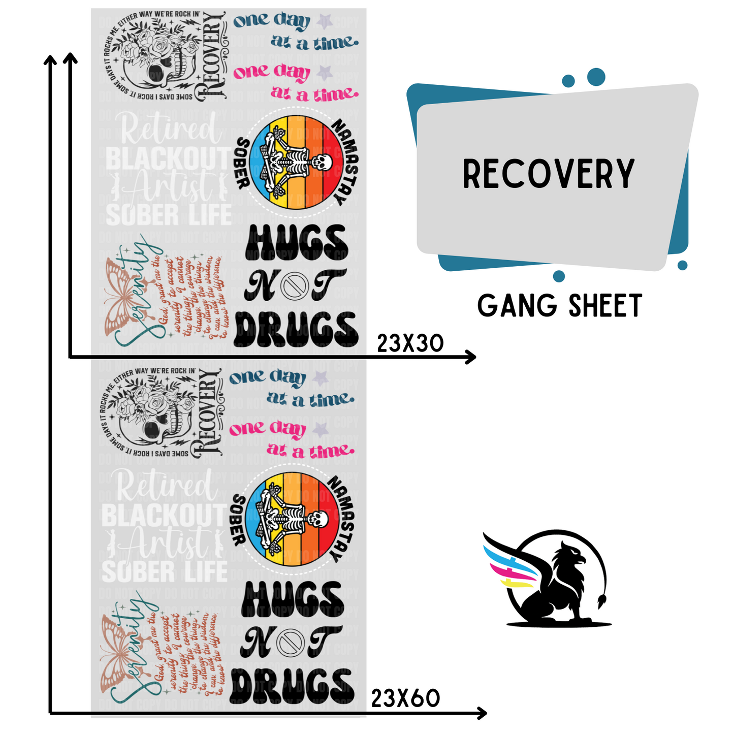 Premade DTF Transfer Gang Sheet For Graphic Tees | Recovery