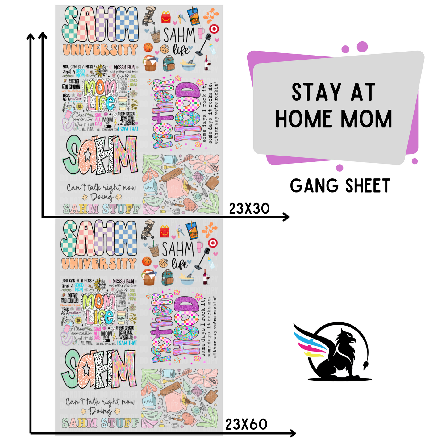 Premade DTF Transfer Gang Sheet For Graphic Tees | Stay At Home Mom