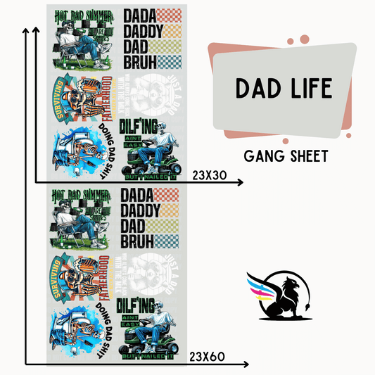 Premade DTF Transfer Gang Sheet For Graphic Tees | Dad Life