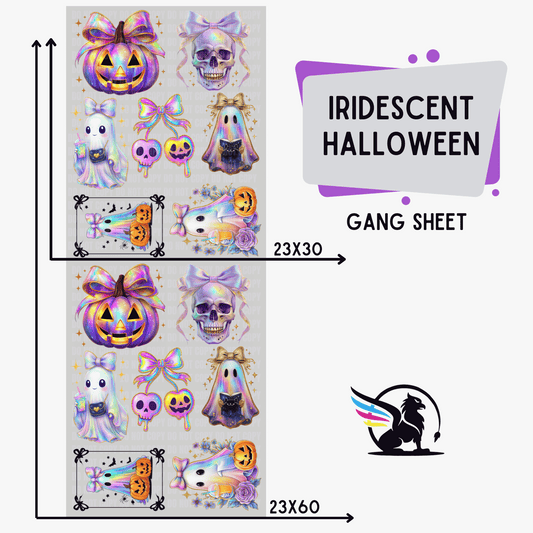 Premade DTF Transfer Gang Sheet For Graphic Tees | Iridescent Halloween