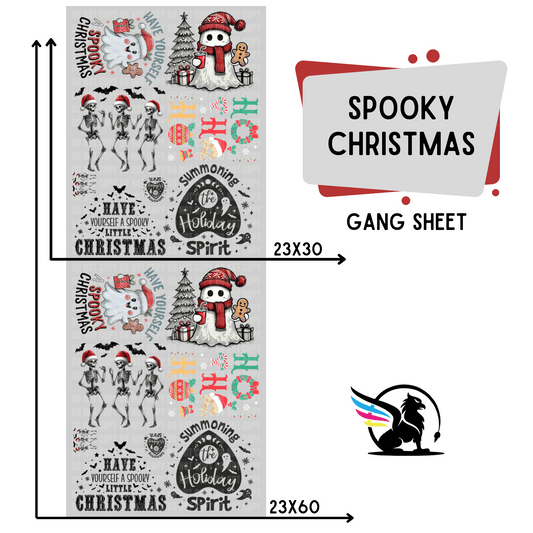 Premade DTF Transfer Gang Sheet For Graphic Tees | Spooky Christmas