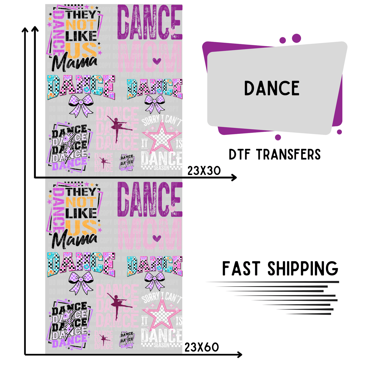 Dance | Premade DTF Transfer Gang Sheet For Graphic Tees