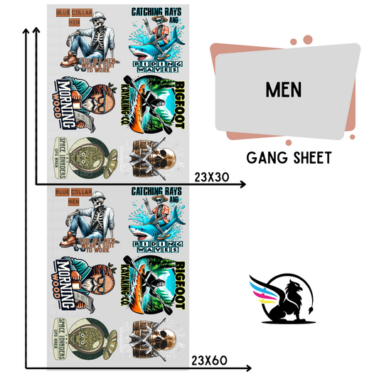 Premade DTF Transfer Gang Sheet For Graphic Tees | Men