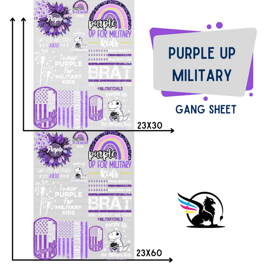 Premade Gang Sheet | Purple Up Military